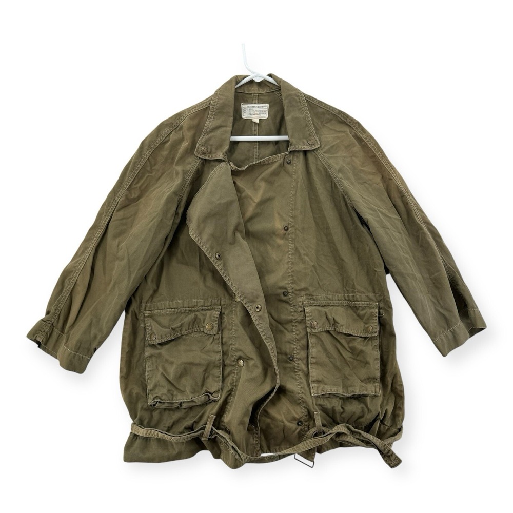Current Elliot Utility Jacket Womens Size 2 Pockets Zip Snap Army Military FLAW‎